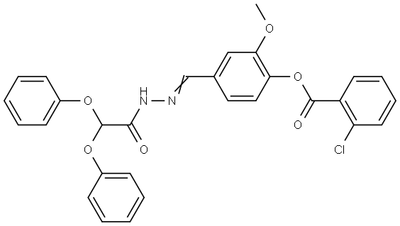 4-(2-(DIPHENOXYACETYL)CARBOHYDRAZONOYL)-2-METHOXYPHENYL 2-CHLOROBENZOATE Struktur