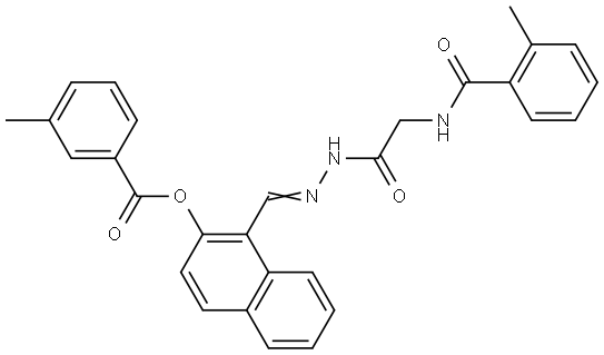 1-(2-(((2-METHYLBENZOYL)AMINO)AC)CARBOHYDRAZONOYL)-2-NAPHTHYL 3-METHYLBENZOATE Struktur