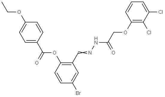 4-BR-2-(2-((2,3-DICHLOROPHENOXY)ACETYL)CARBOHYDRAZONOYL)PHENYL 4-ETHOXYBENZOATE Struktur