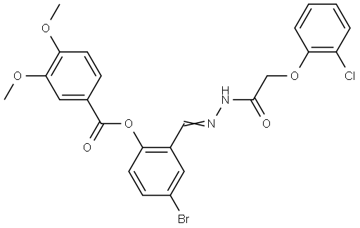 4-BR-2-(2-((2-CHLOROPHENOXY)ACETYL)CARBOHYDRAZONOYL)PHENYL 3,4-DIMETHOXYBENZOATE Struktur