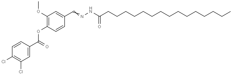 2-METHOXY-4-(2-PALMITOYLCARBOHYDRAZONOYL)PHENYL 3,4-DICHLOROBENZOATE Struktur