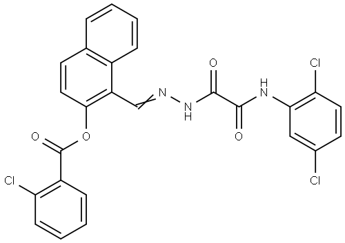 1-(2-((2,5-DICHLOROANILINO)(OXO)AC)CARBOHYDRAZONOYL)-2-NAPHTHYL 2-CHLOROBENZOATE Struktur