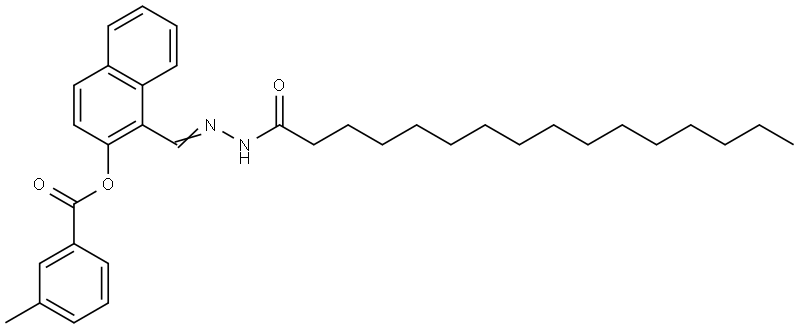 1-(2-PALMITOYLCARBOHYDRAZONOYL)-2-NAPHTHYL 3-METHYLBENZOATE Struktur