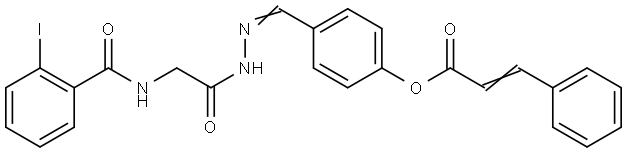 4-(2-(((2-IODOBENZOYL)AMINO)ACETYL)CARBOHYDRAZONOYL)PHENYL 3-PHENYLACRYLATE Struktur