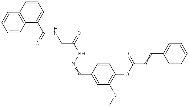 2-MEO-4-(2-((1-NAPHTHOYLAMINO)ACETYL)CARBOHYDRAZONOYL)PHENYL 3-PHENYLACRYLATE Struktur