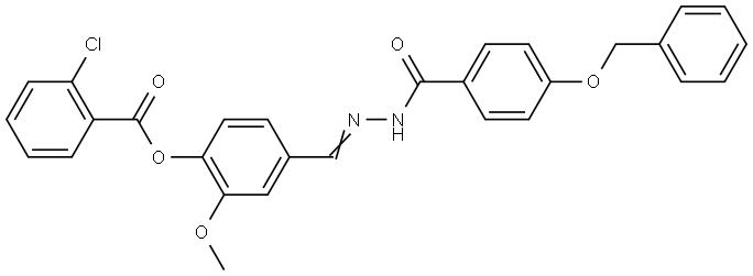 4-(2-(4-(BENZYLOXY)BENZOYL)CARBOHYDRAZONOYL)-2-METHOXYPHENYL 2-CHLOROBENZOATE Struktur