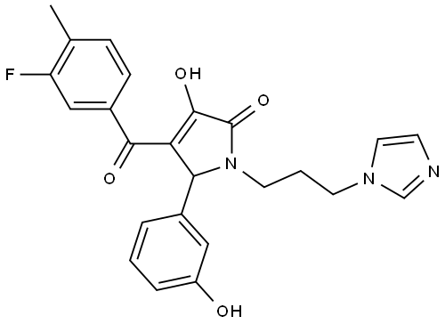 4-(3-FLUORO-4-METHYLBENZOYL)-3-HYDROXY-5-(3-HYDROXYPHENYL)-1-[3-(1H-IMIDAZOL-1-YL)PROPYL]-1,5-DIHYDRO-2H-PYRROL-2-ONE Struktur