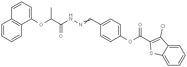 4-((E)-{2-[2-(1-NAPHTHYLOXY)PROPANOYL]HYDRAZONO}METHYL)PHENYL 3-CHLORO-1-BENZOTHIOPHENE-2-CARBOXYLATE Struktur