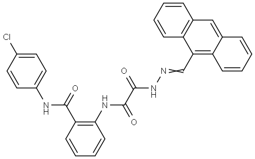 2-(((2-(9-ANTHRYLMETHYLENE)HYDRAZINO)(OXO)AC)AMINO)-N-(4-CHLOROPHENYL)BENZAMIDE Struktur