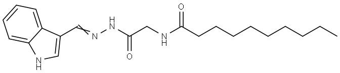 N-(2-(2-(1H-INDOL-3-YLMETHYLENE)HYDRAZINO)-2-OXOETHYL)DECANAMIDE Structure