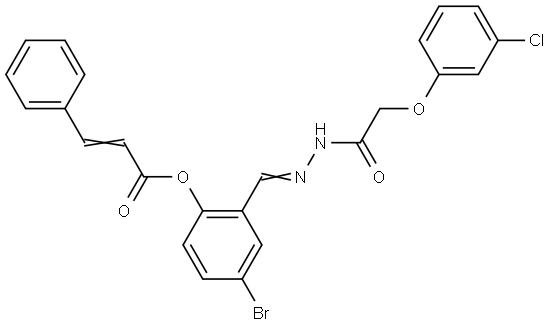 4-BROMO-2-(2-((3-CHLOROPHENOXY)ACETYL)CARBOHYDRAZONOYL)PHENYL 3-PHENYLACRYLATE Struktur