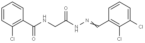 2-CHLORO-N-(2-(2-(2,3-DICHLOROBENZYLIDENE)HYDRAZINO)-2-OXOETHYL)BENZAMIDE Struktur