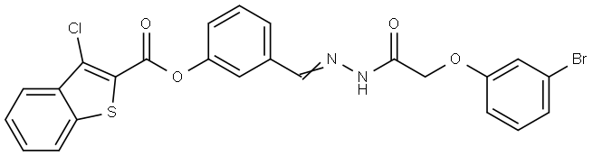 3-(2-((3-BROMOPHENOXY)AC)CARBOHYDRAZONOYL)PH 3-CL-1-BENZOTHIOPHENE-2-CARBOXYLATE Struktur