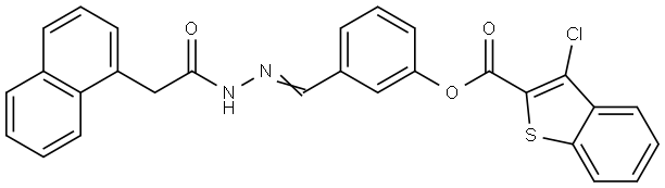 3-(2-(1-NAPHTHYLACETYL)CARBOHYDRAZONOYL)PH 3-CL-1-BENZOTHIOPHENE-2-CARBOXYLATE Struktur