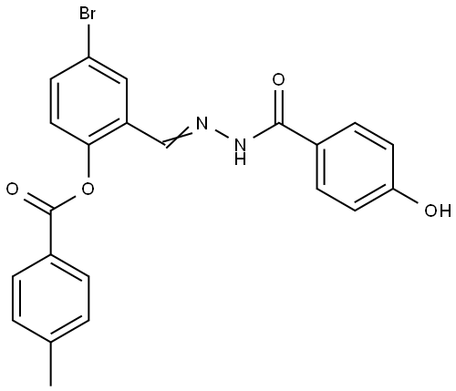 4-BROMO-2-(2-(4-HYDROXYBENZOYL)CARBOHYDRAZONOYL)PHENYL 4-METHYLBENZOATE Struktur