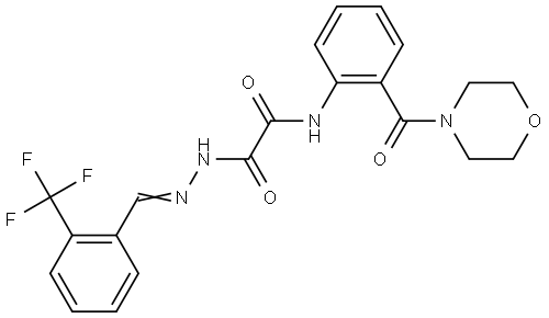 N-[2-(4-MORPHOLINYLCARBONYL)PHENYL]-2-OXO-2-{(2E)-2-[2-(TRIFLUOROMETHYL)BENZYLIDENE]HYDRAZINO}ACETAMIDE Struktur