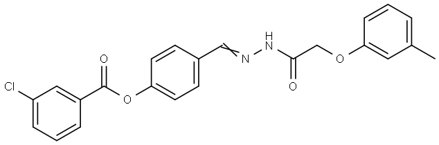 4-(2-((3-METHYLPHENOXY)ACETYL)CARBOHYDRAZONOYL)PHENYL 3-CHLOROBENZOATE Struktur