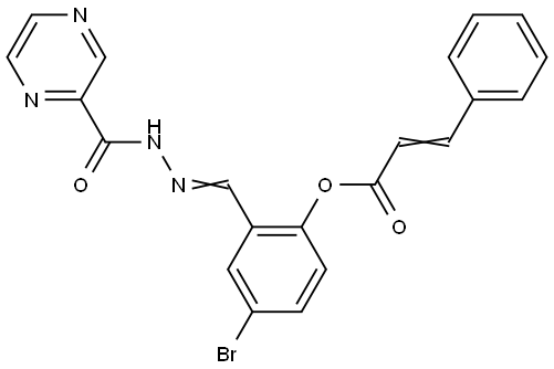 4-BROMO-2-(2-(2-PYRAZINYLCARBONYL)CARBOHYDRAZONOYL)PHENYL 3-PHENYLACRYLATE Struktur