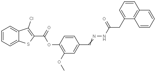 2-METHOXY-4-{(E)-[(1-NAPHTHYLACETYL)HYDRAZONO]METHYL}PHENYL 3-CHLORO-1-BENZOTHIOPHENE-2-CARBOXYLATE Struktur