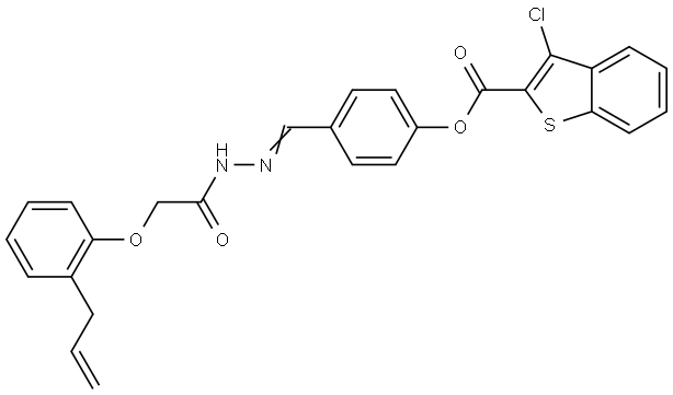 4-(2-((2-ALLYLPHENOXY)AC)CARBOHYDRAZONOYL)PH 3-CL-1-BENZOTHIOPHENE-2-CARBOXYLATE Struktur