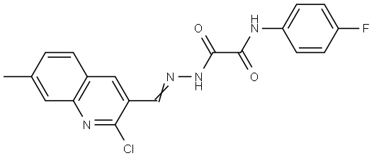 2-(2-((2-CL-7-ME-3-QUINOLINYL)METHYLENE)HYDRAZINO)-N-(4-F-PHENYL)-2-OXOACETAMIDE Struktur