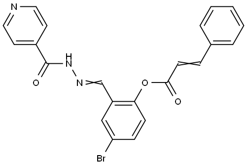 4-BROMO-2-(2-ISONICOTINOYLCARBOHYDRAZONOYL)PHENYL 3-PHENYLACRYLATE Struktur