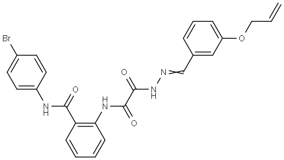 2-(((2-(3-(ALLYLOXY)BENZYLIDENE)HYDRAZINO)(OXO)AC)AMINO)-N-(4-BR-PH)BENZAMIDE Struktur