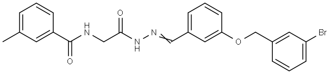 N-(2-(2-(3-((3-BR-BENZYL)OXY)BENZYLIDENE)HYDRAZINO)-2-OXOETHYL)-3-ME-BENZAMIDE Struktur