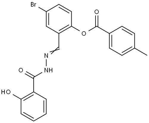 4-BROMO-2-(((2-HYDROXYBENZOYL)HYDRAZONO)METHYL)PHENYL 4-METHYLBENZOATE Struktur