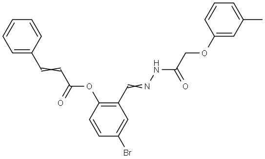 4-BROMO-2-(2-((3-METHYLPHENOXY)ACETYL)CARBOHYDRAZONOYL)PHENYL 3-PHENYLACRYLATE Struktur