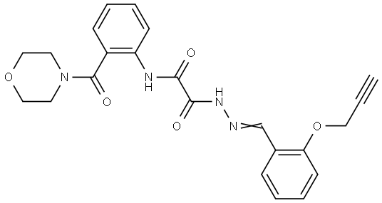 N-[2-(4-MORPHOLINYLCARBONYL)PHENYL]-2-OXO-2-{(2E)-2-[2-(2-PROPYNYLOXY)BENZYLIDENE]HYDRAZINO}ACETAMIDE Struktur