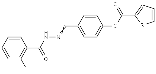 4-(2-(2-IODOBENZOYL)CARBOHYDRAZONOYL)PHENYL 2-THIOPHENECARBOXYLATE Struktur