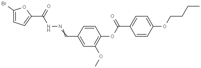 4-(2-(5-BROMO-2-FUROYL)CARBOHYDRAZONOYL)-2-METHOXYPHENYL 4-BUTOXYBENZOATE Struktur