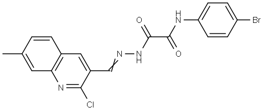 N-(4-BR-PH)-2-(2-((2-CL-7-ME-3-QUINOLINYL)METHYLENE)HYDRAZINO)-2-OXOACETAMIDE Struktur