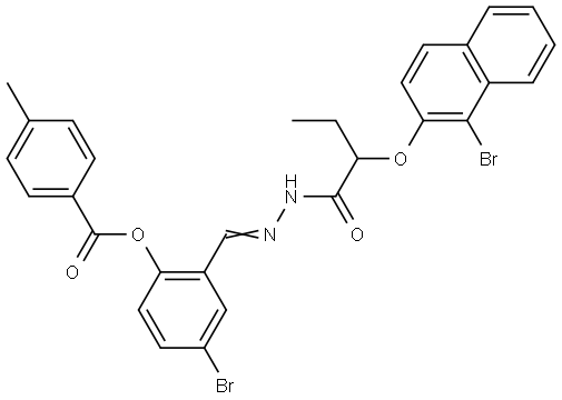 4-BR-2-(2-(2-((1-BR-2-NAPHTHYL)OXY)BUTANOYL)CARBOHYDRAZONOYL)PH 4-METHYLBENZOATE Struktur