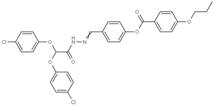 4-(2-(BIS(4-CHLOROPHENOXY)ACETYL)CARBOHYDRAZONOYL)PHENYL 4-PROPOXYBENZOATE Struktur