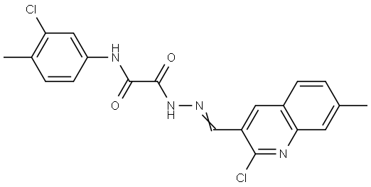 N-(3-CHLORO-4-METHYLPHENYL)-2-{(2E)-2-[(2-CHLORO-7-METHYL-3-QUINOLINYL)METHYLENE]HYDRAZINO}-2-OXOACETAMIDE Struktur