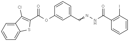 3-(2-(2-IODOBENZOYL)CARBOHYDRAZONOYL)PH 3-CHLORO-1-BENZOTHIOPHENE-2-CARBOXYLATE Struktur