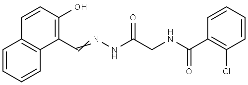 2-CL-N-(2-(2-((2-HYDROXY-1-NAPHTHYL)METHYLENE)HYDRAZINO)-2-OXOETHYL)BENZAMIDE Struktur