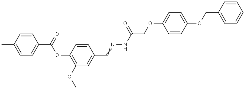 4-(2-((4-(BENZYLOXY)PHENOXY)AC)CARBOHYDRAZONOYL)-2-METHOXYPHENYL 4-ME-BENZOATE Struktur
