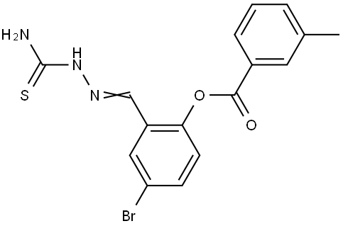 2-(2-(AMINOCARBOTHIOYL)CARBOHYDRAZONOYL)-4-BROMOPHENYL 3-METHYLBENZOATE Struktur