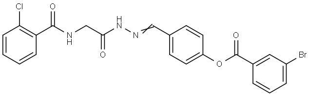 4-(2-(((2-CHLOROBENZOYL)AMINO)ACETYL)CARBOHYDRAZONOYL)PHENYL 3-BROMOBENZOATE Struktur