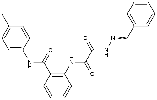 2-(((2-BENZYLIDENEHYDRAZINO)(OXO)ACETYL)AMINO)-N-(4-METHYLPHENYL)BENZAMIDE Struktur