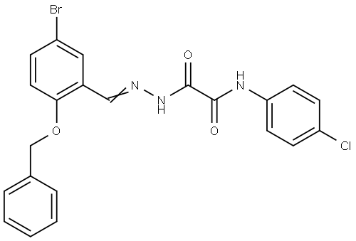 2-(2-(2-(BENZYLOXY)-5-BROMOBENZYLIDENE)HYDRAZINO)-N-(4-CL-PHENYL)-2-OXOACETAMIDE Struktur