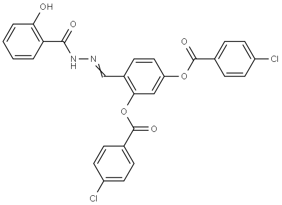 5-((4-CHLOROBENZOYL)OXY)-2-(2-(2-HO-BENZOYL)CARBOHYDRAZONOYL)PH 4-CHLOROBENZOATE Struktur