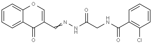 2-CL-N-(2-OXO-2-(2-((4-OXO-4H-CHROMEN-3-YL)METHYLENE)HYDRAZINO)ET)BENZAMIDE Struktur