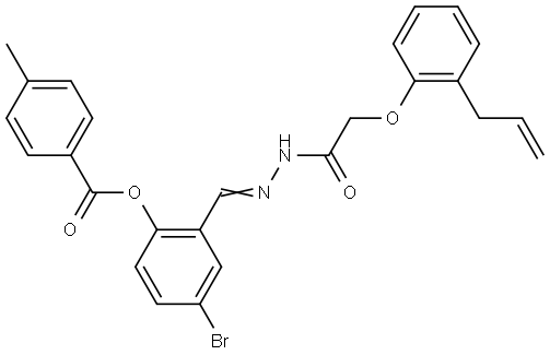 2-(2-((2-ALLYLPHENOXY)ACETYL)CARBOHYDRAZONOYL)-4-BROMOPHENYL 4-METHYLBENZOATE Struktur