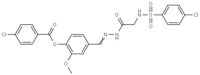 4-(2-((((4-CL-PH)SULFONYL)AMINO)AC)CARBOHYDRAZONOYL)-2-MEO-PH 4-CHLOROBENZOATE Struktur