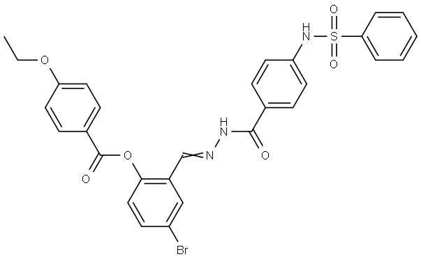 4-BR-2-(2-(4-((PHENYLSULFONYL)AMINO)BENZOYL)CARBOHYDRAZONOYL)PH 4-ETHOXYBENZOATE Struktur