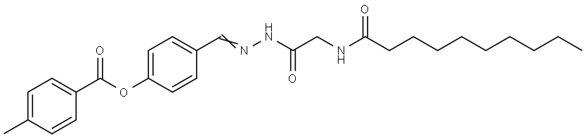 4-(2-((DECANOYLAMINO)ACETYL)CARBOHYDRAZONOYL)PHENYL 4-METHYLBENZOATE Struktur